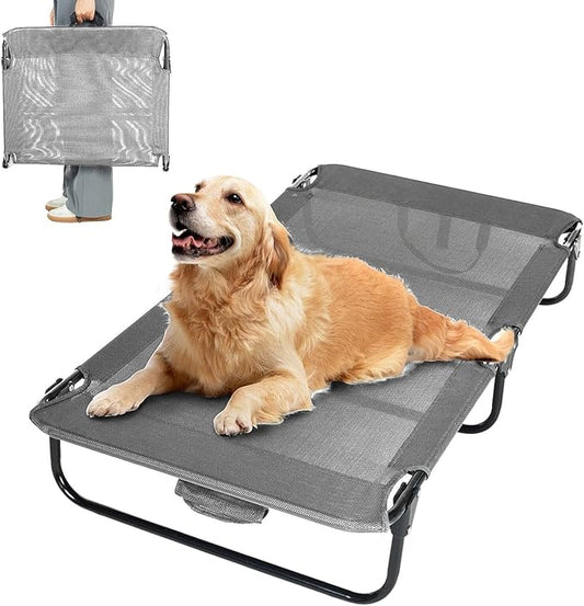 Elevated Dog Bed for Large Pet with No - Slip Feet, Foldable Portable Washable Raised Bed for - Evotails