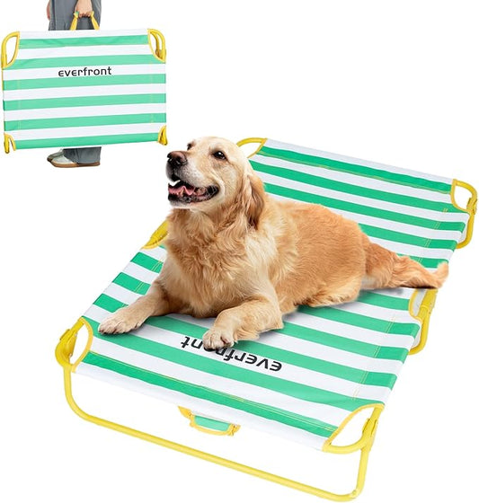 Elevated Dog Bed for Large Pet with No - Slip Feet, Foldable Portable Washable Raised Bed for - Evotails