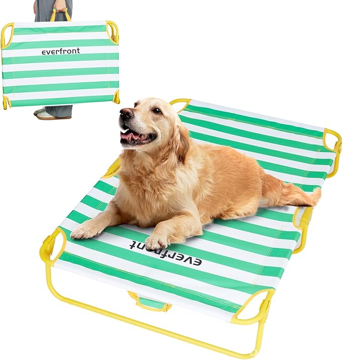 Elevated Dog Bed for Large Pet with No - Slip Feet, Foldable Portable Washable Raised Bed for - Evotails
